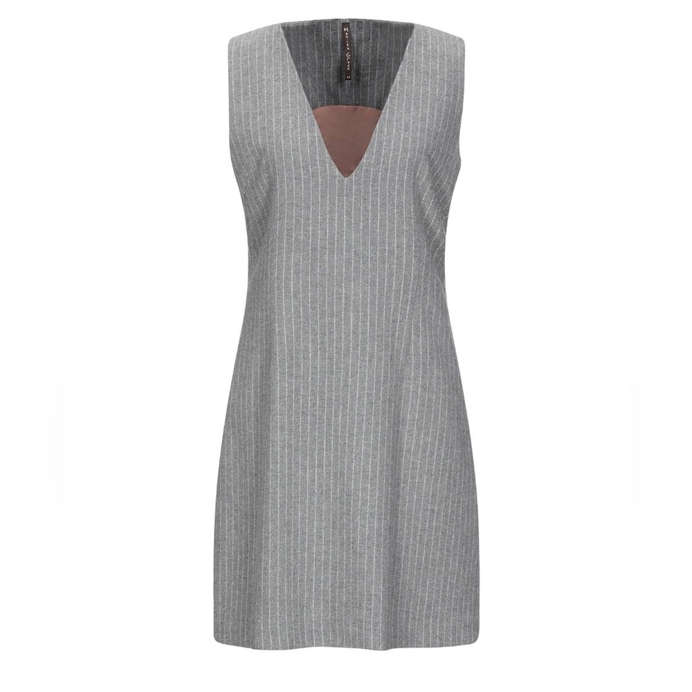 Chic Gray V-Neck Dress